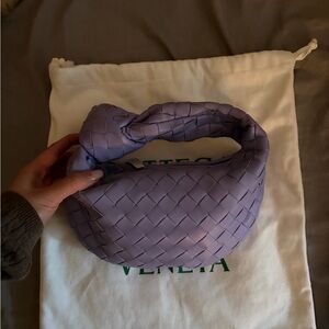 Bottega Veneta Lavender Intrecciato Mini Jodie Knot Handle Bag